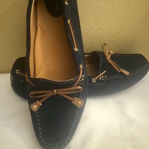 Clarks Artisan Navy Suede Driving Moccasins WMS 10